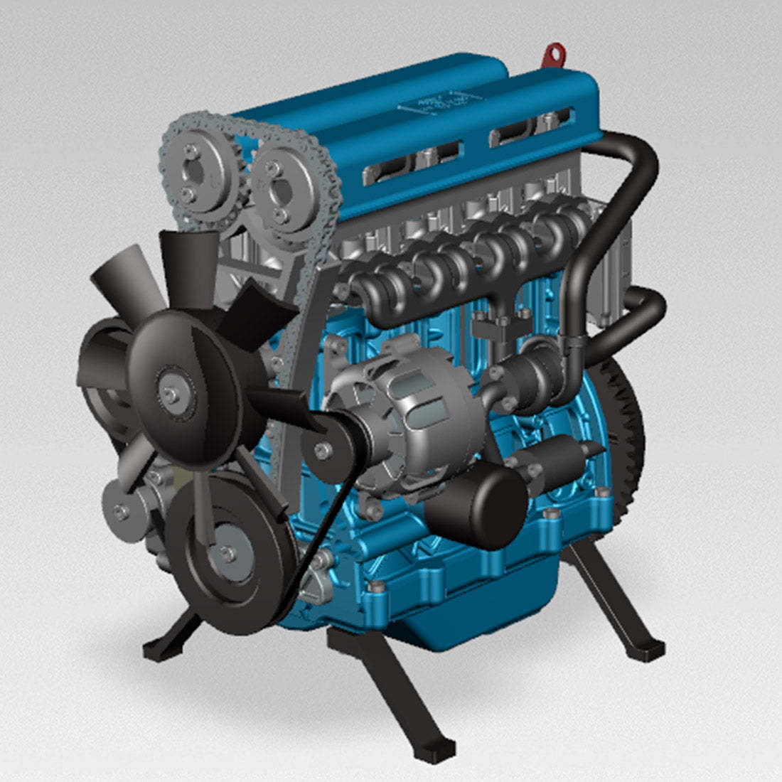 TECHING DM111 DIY 4-Cylinder Turbocharged Engine Model Kit – All-Metal STEM Gift-helloworld7