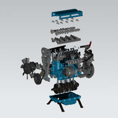 TECHING DM111 DIY 4-Cylinder Turbocharged Engine Model Kit – All-Metal STEM Gift-helloworld7