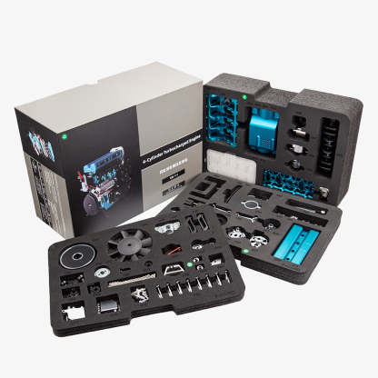 TECHING DM111 DIY 4-Cylinder Turbocharged Engine Model Kit – All-Metal STEM Gift-helloworld7