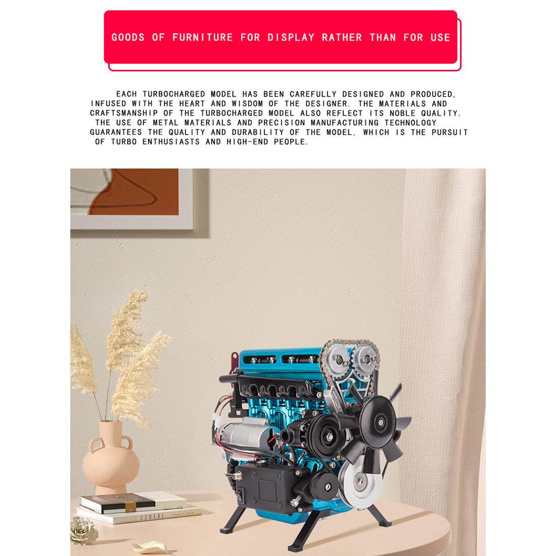 TECHING DM111 DIY 4-Cylinder Turbocharged Engine Model Kit – All-Metal STEM Gift-helloworld7