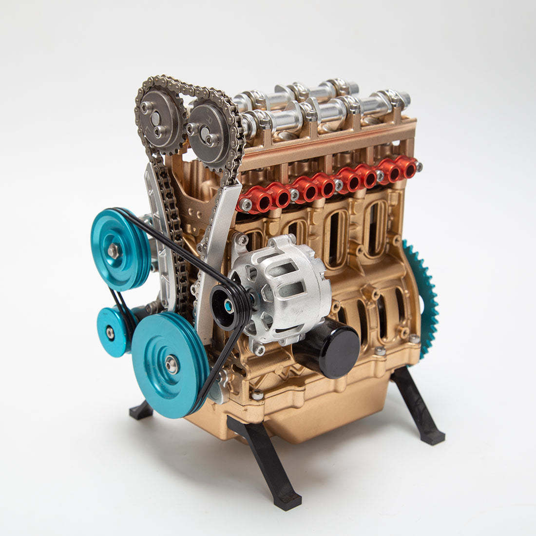 TECHING DM13 Pre-Assembled Inline 4 Cylinder Metal Engine Model Limited Clearance-helloworld7