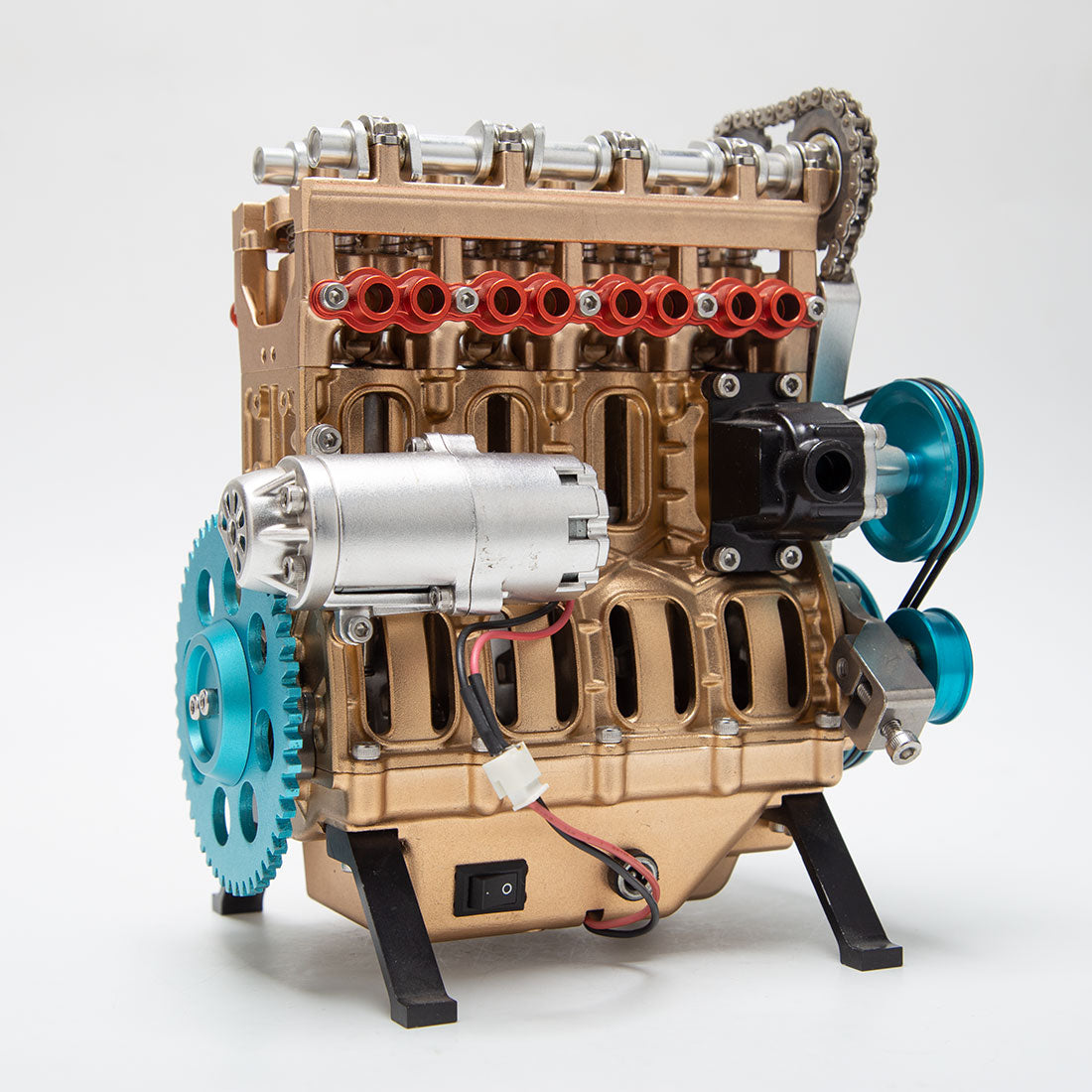 TECHING DM13 Pre-Assembled Inline 4 Cylinder Metal Engine Model Limited Clearance-helloworld7