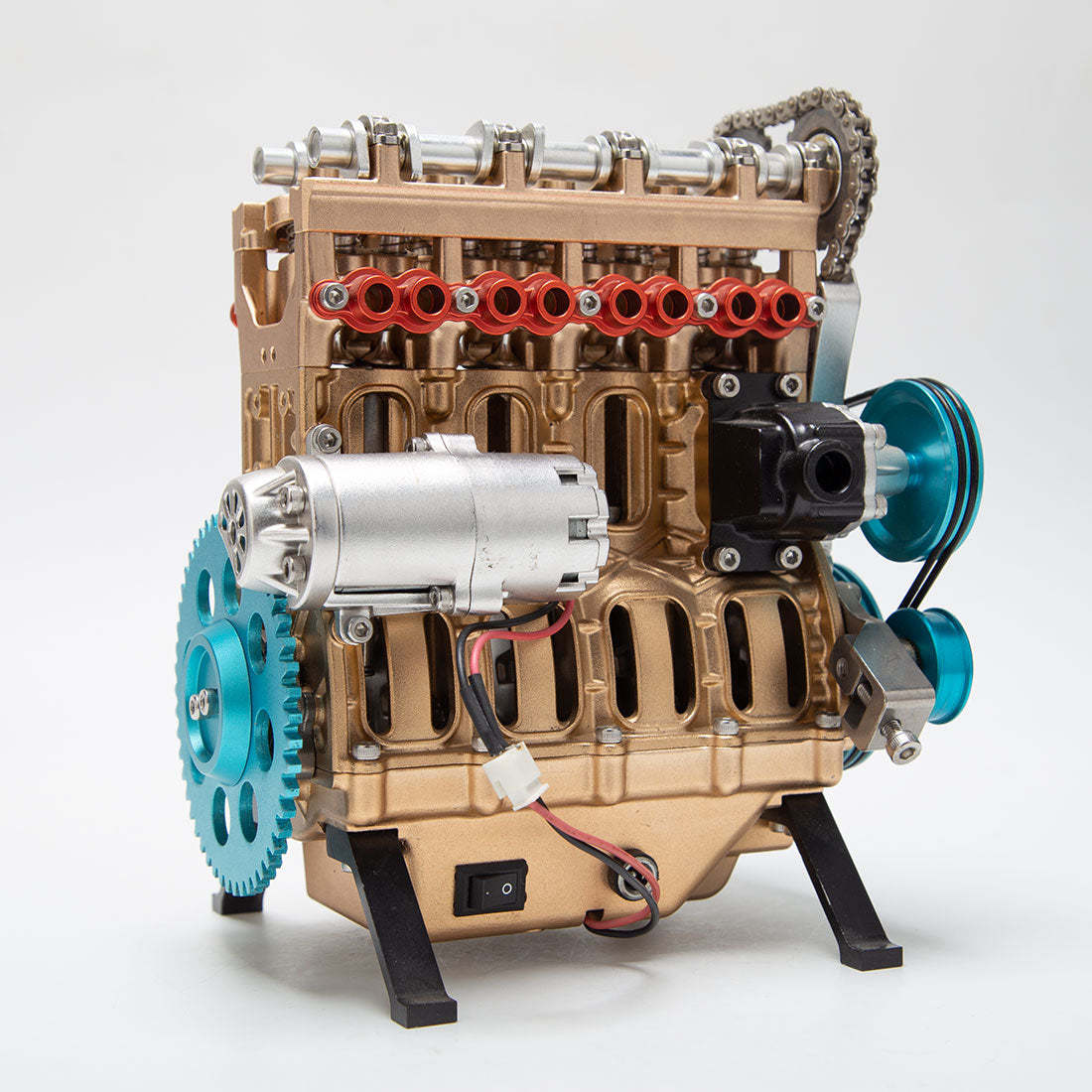 TECHING DM13 Pre-Assembled Inline 4 Cylinder Metal Engine Model Limited Clearance-helloworld7