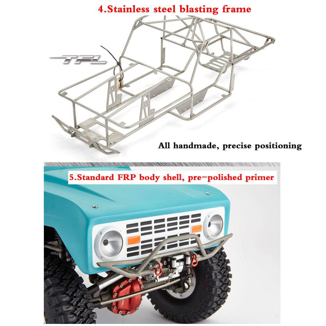 TFL Bronco C1508 1/10 Scale Full Metal 4WD RC Crawler Kit with FRP Body