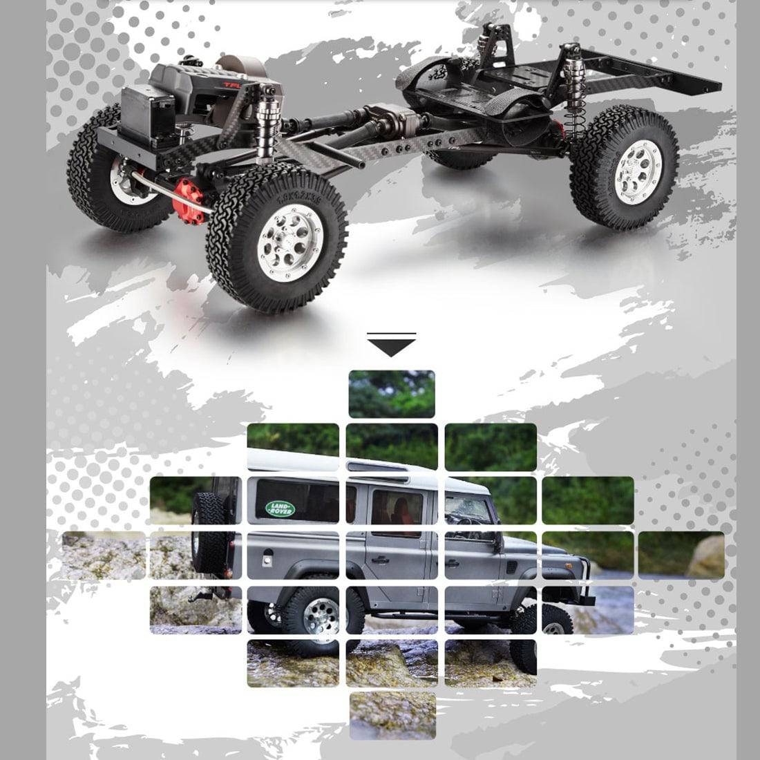 TFL C1704 1/10 Scale RC Rock Crawler Chassis Kit All-Metal Frame with D110 Body