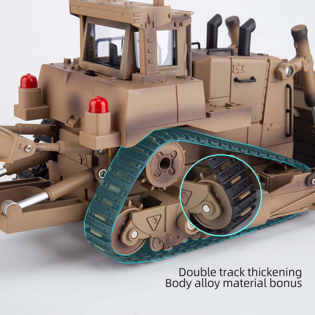 THE LINK HUINA 1/16 Scale 9CH RC Bulldozer D9R Military Armored Engineering Vehicle with Lights and Sound-helloworld7