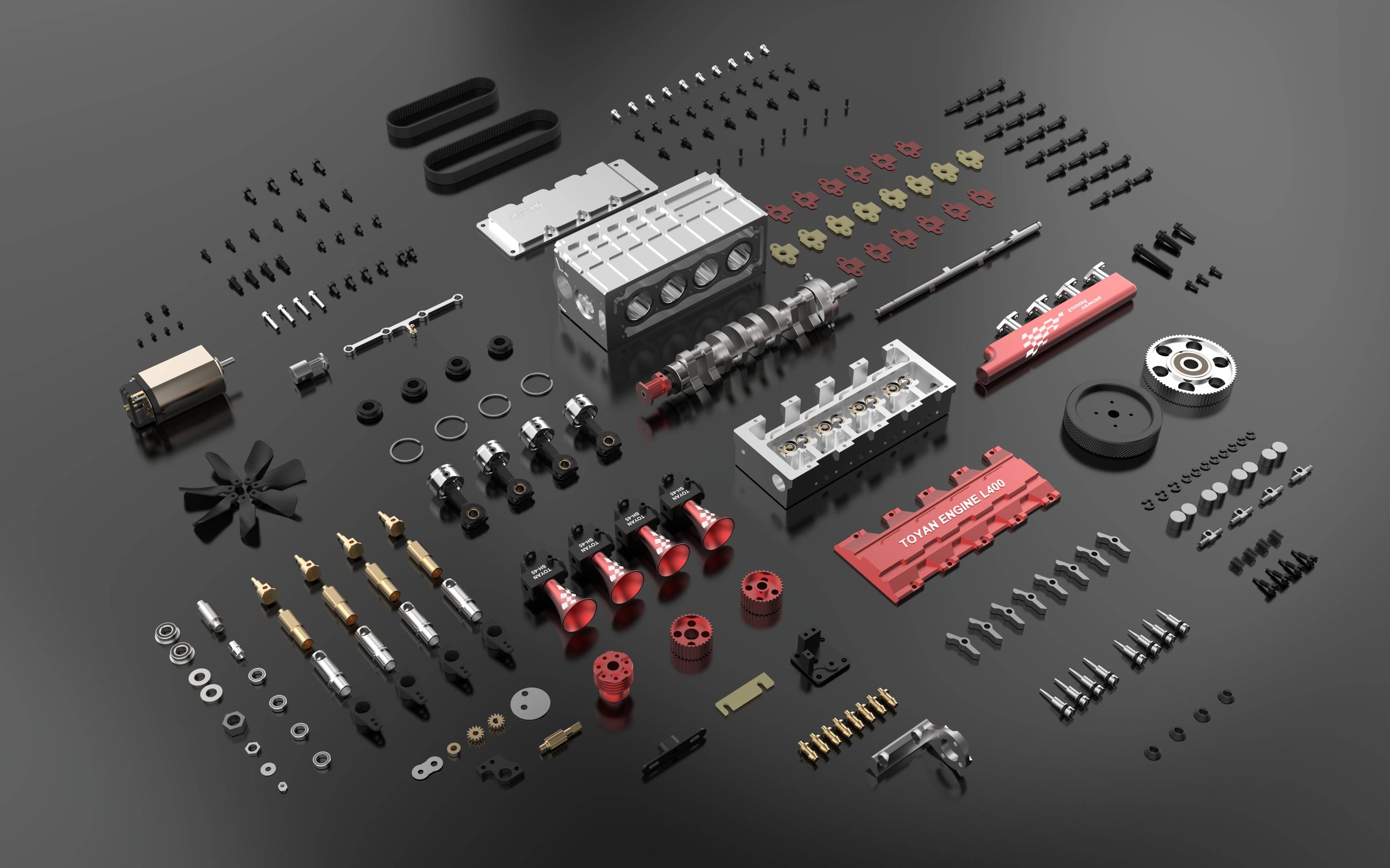 TOYAN FS-L400 14cc Inline 4 Cylinder 4 Stroke Nitro Engine DIY Assembly Kit-helloworld7