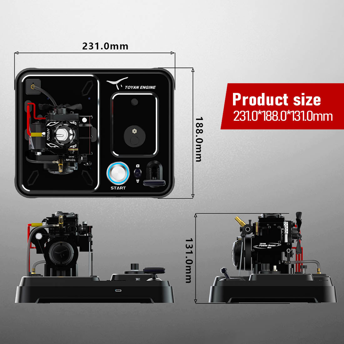 TOYAN FS-S100AT Transparent Combustion Chamber 4 Stroke Nitro Engine Model 5th Anniversary Gift-helloworld7