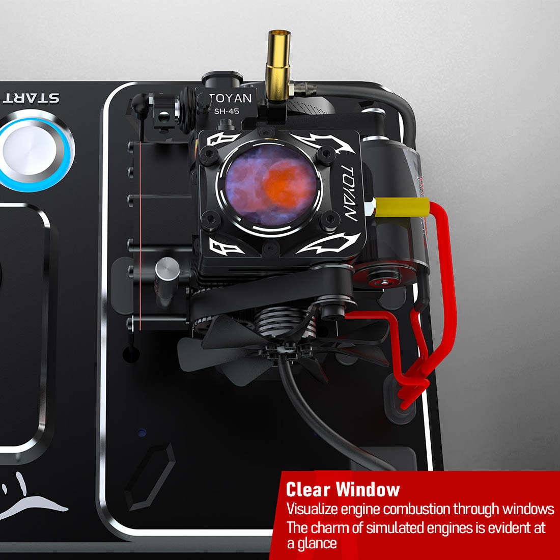 TOYAN FS-S100AT Transparent Combustion Chamber 4 Stroke Nitro Engine Model 5th Anniversary Gift-helloworld7