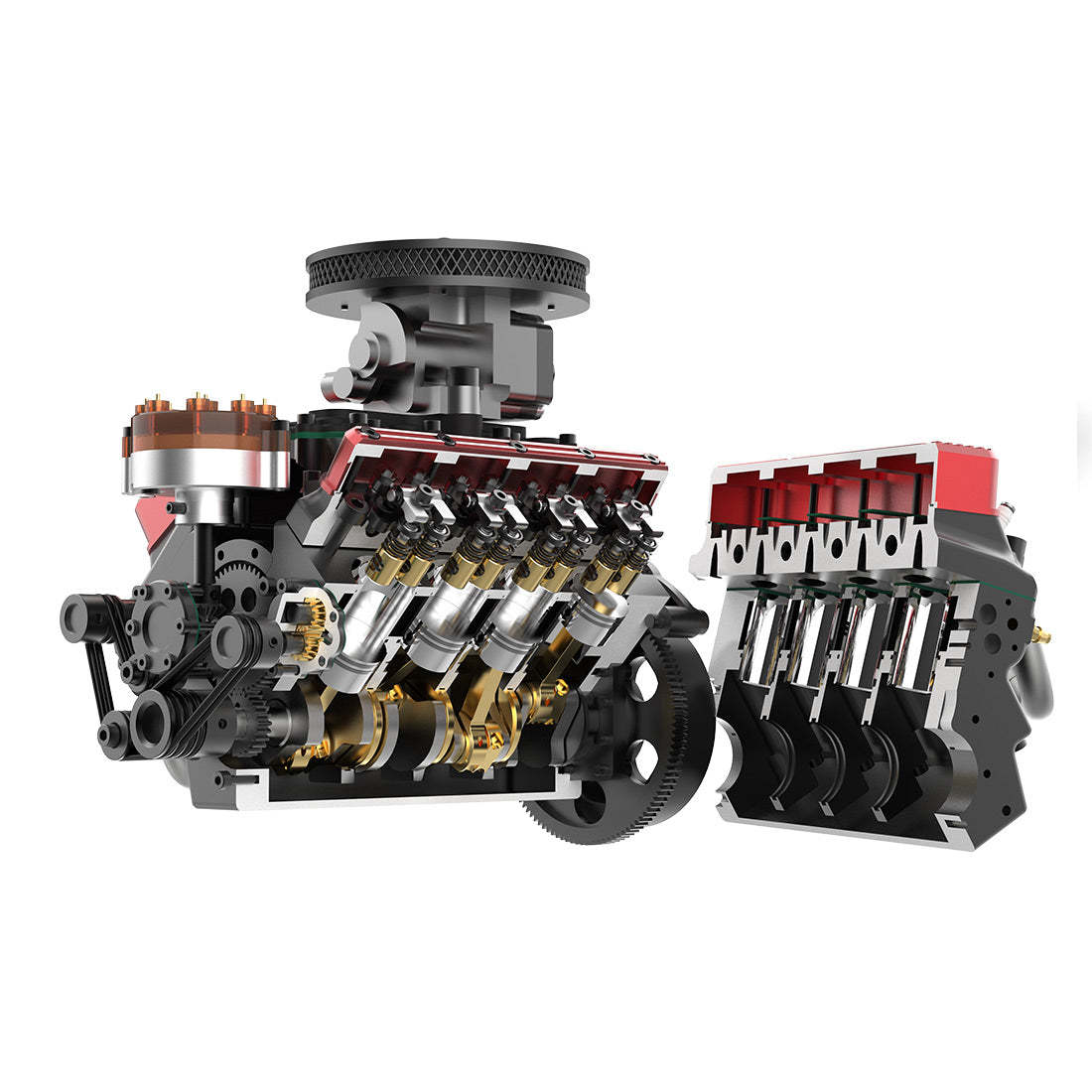 TOYAN FS-V800WGPC DIY V8 Gasoline Engine Model Kit Water Cooled 4 Stroke-helloworld7