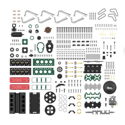 TOYAN FS-V800WGPC 28cc V8 4 Stroke Gasoline Engine Model DIY Assembly Kit-helloworld7