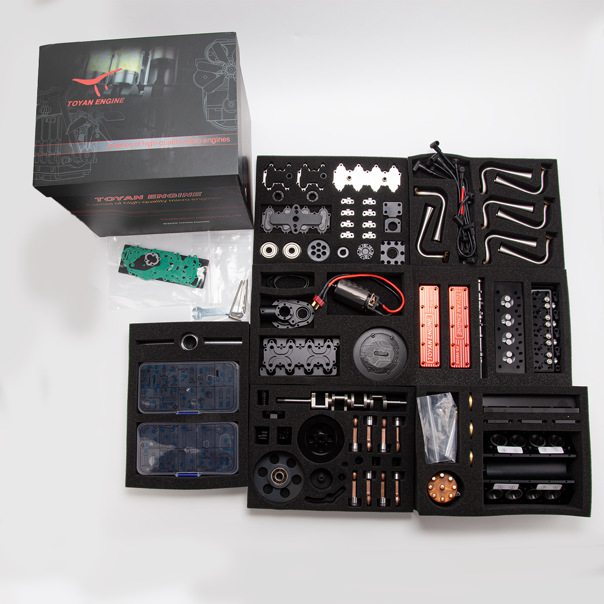 TOYAN FS-V800WGPC DIY V8 Gasoline Engine Model Kit Water Cooled 4 Stroke-helloworld7