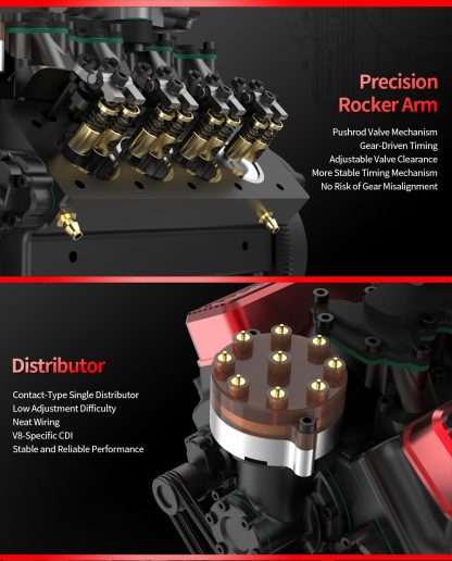 TOYAN FS-V800WGPC 28cc V8 4 Stroke Gasoline Engine Model DIY Assembly Kit-helloworld7