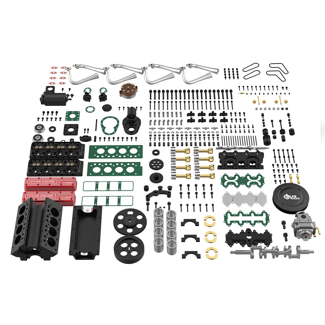 TOYAN FS-V800WGPC 28cc V8 4 Stroke Gasoline Engine Model DIY Assembly Kit-helloworld7