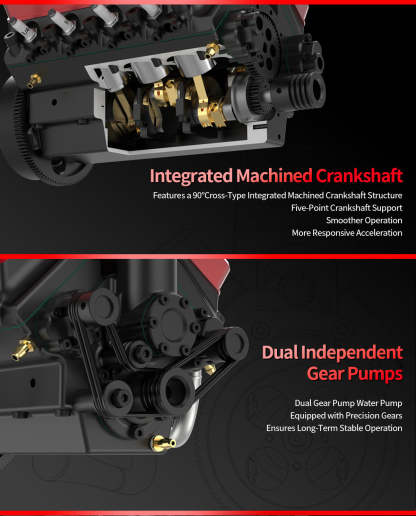 TOYAN FS-V800WGPC 28cc V8 4 Stroke Gasoline Engine Model DIY Assembly Kit-helloworld7