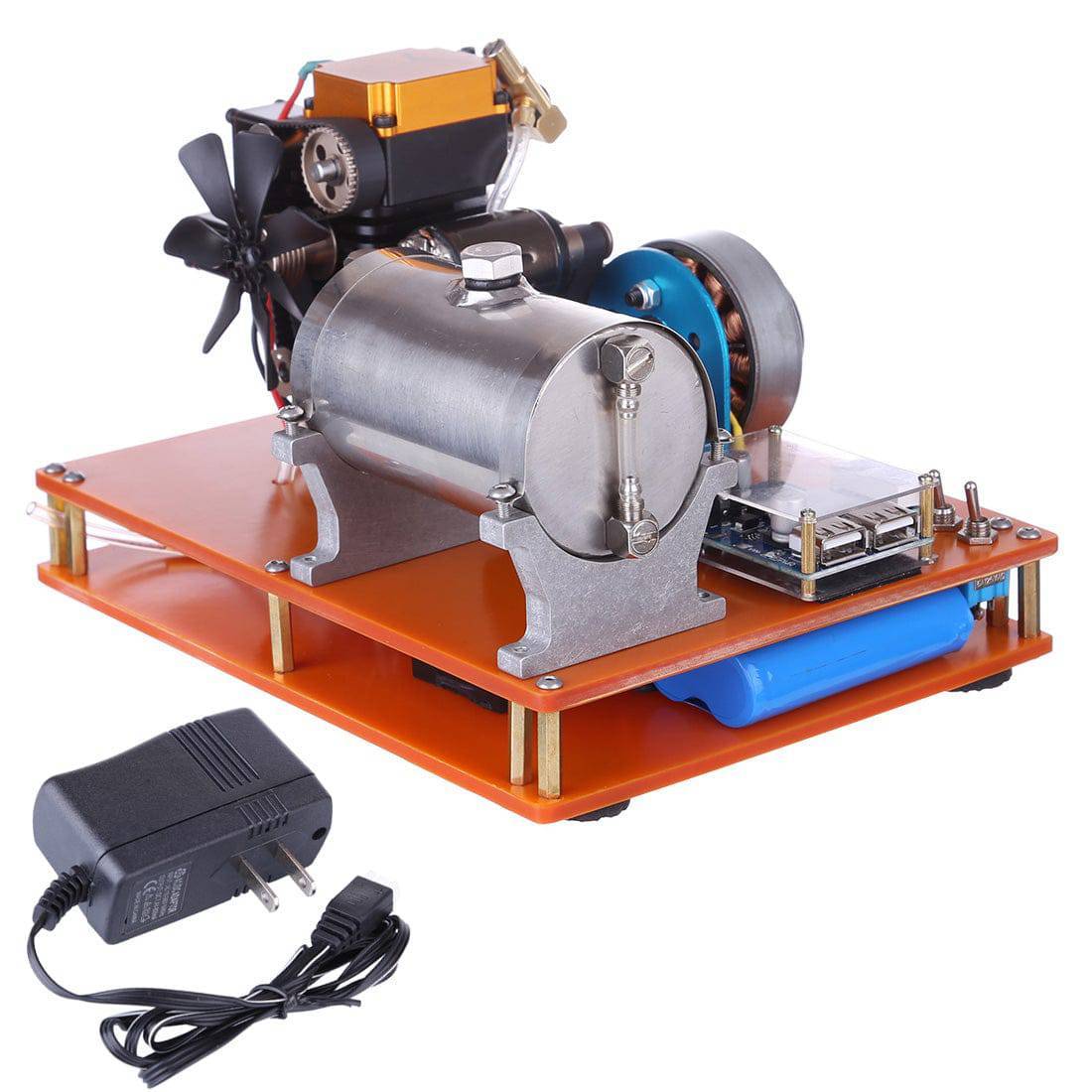 TOYAN Four Stroke Methanol Engine Generator Model Kit Electric Start 12V Physics Experiment Toy