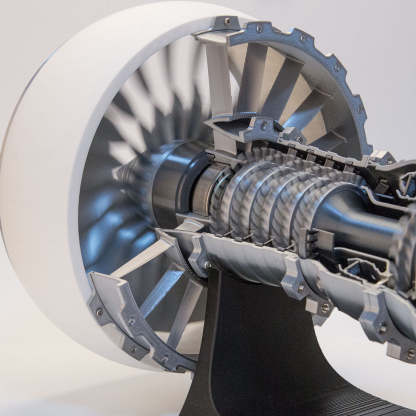TR900 1/15 Scale Large Turbofan Engine Model with LED Flame Effect Aviation Gift-helloworld7