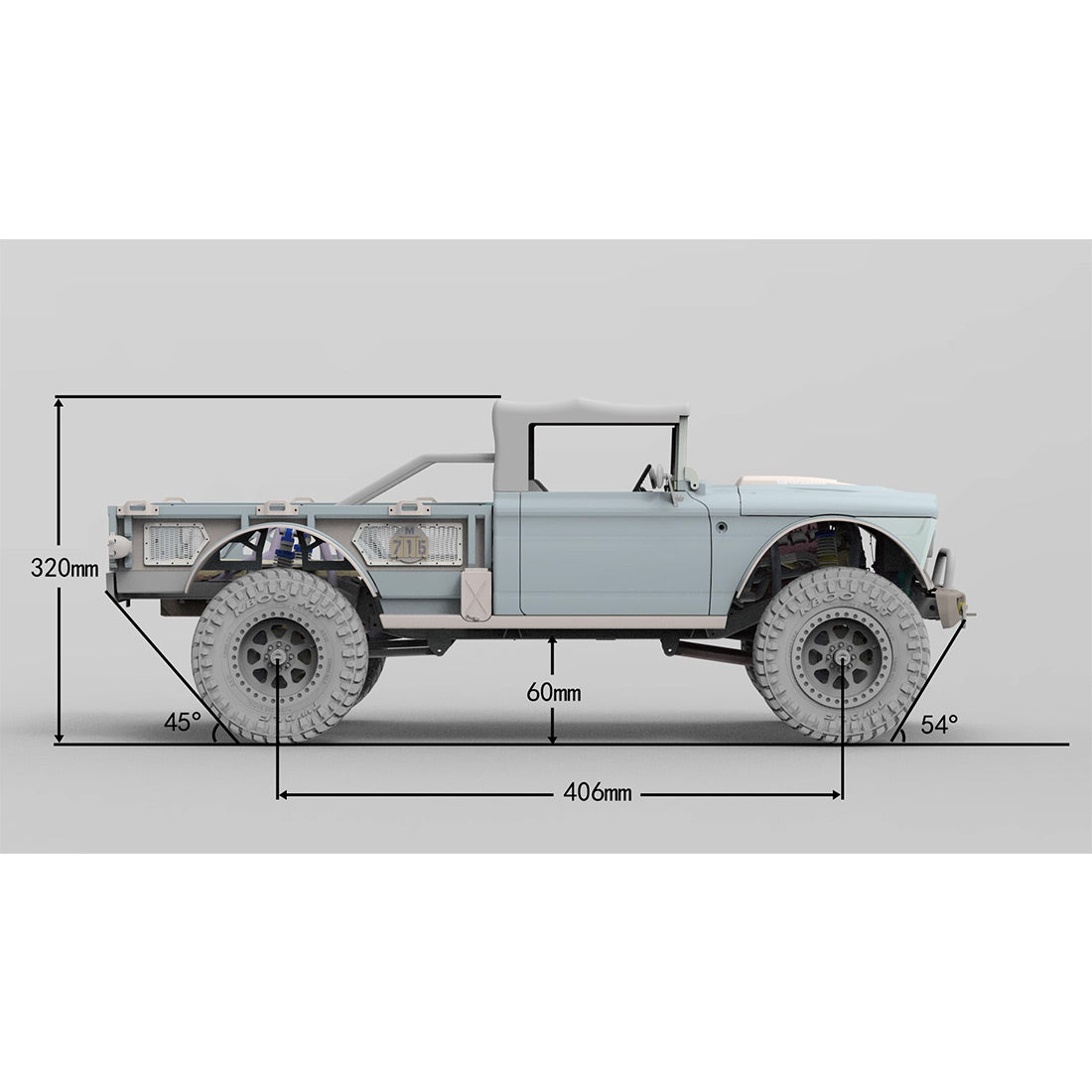 TWOLF M715 1/8 Scale Full Metal CNC RC Crawler Kit with V8 Engine