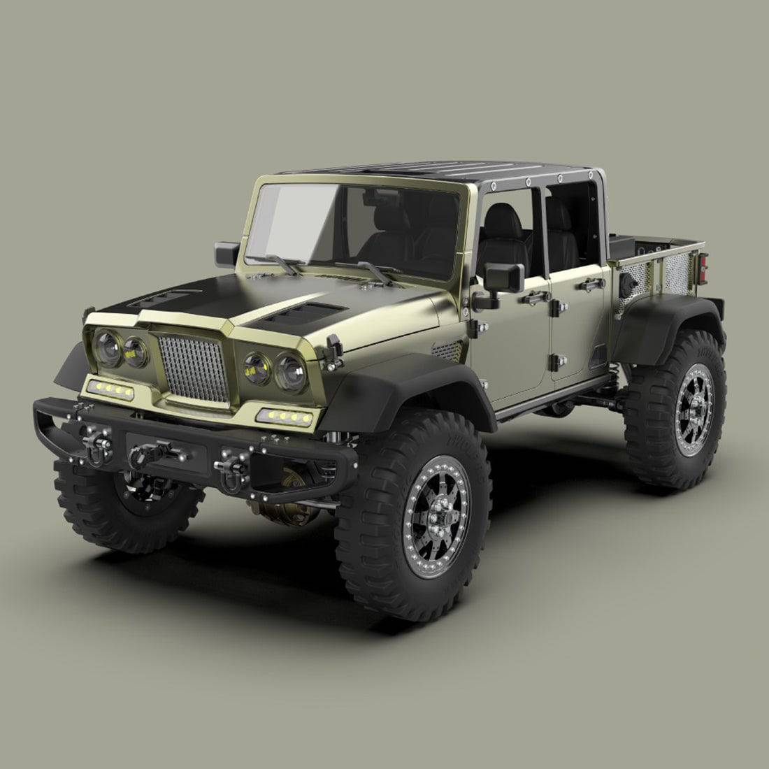 TWOLF TW-715 1/10 Scale All-Metal RC Crawler Kit 4WD Pickup Truck with Simulated V8 Engine