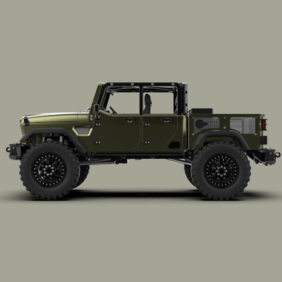 TWOLF TW-715 1/10 Scale All-Metal RC Crawler Kit 4WD Pickup Truck with Simulated V8 Engine