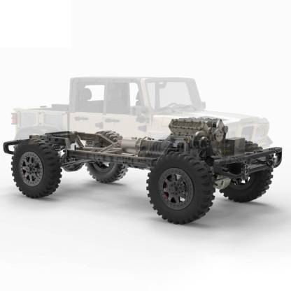 TWOLF TW-715 1/10 Scale All-Metal RC Crawler Kit 4WD Pickup Truck with Simulated V8 Engine