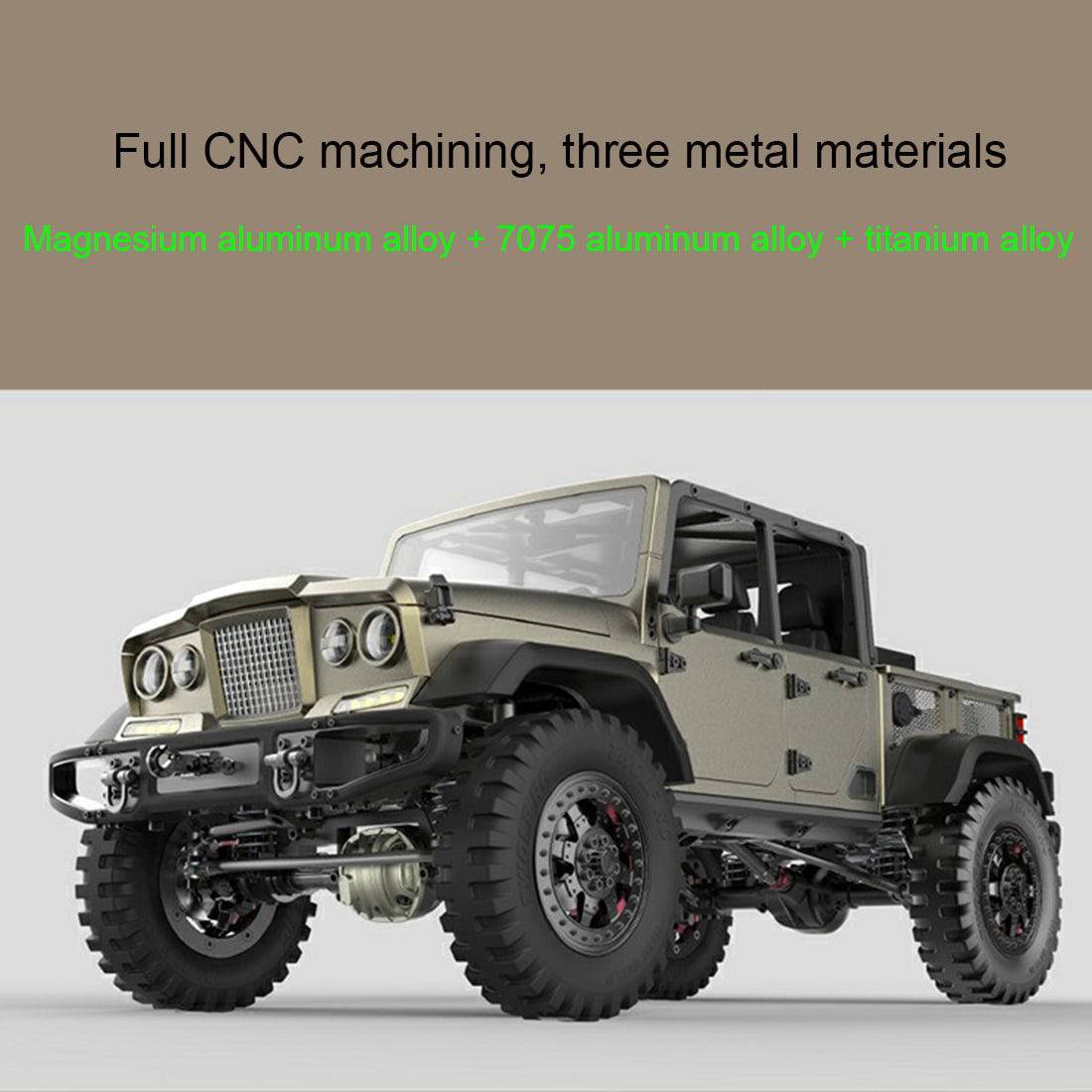 TWOLF TW-715 1/10 Scale All-Metal RC Crawler Kit 4WD Pickup Truck with Simulated V8 Engine