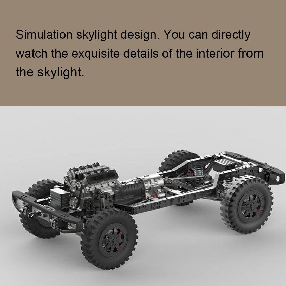 TWOLF TW-715 1/10 Scale All-Metal RC Crawler Kit 4WD Pickup Truck with Simulated V8 Engine