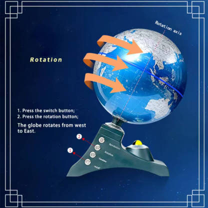 Teching Auto-Spinning Illuminated World Globe Model DM701 Brushless Motor Geography Gift
