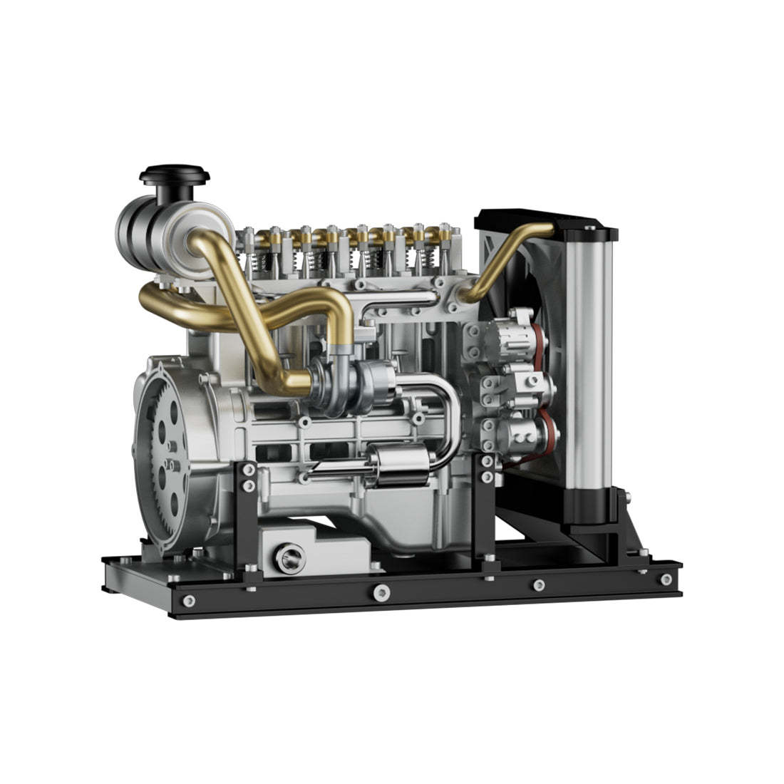 Teching DM115 1/10 Scale Metal DIY Inline 4 Cylinder Diesel Engine Model Kit-helloworld7