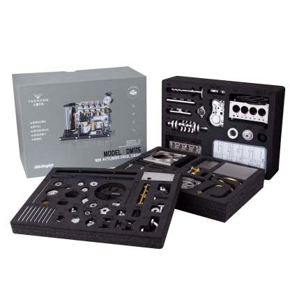 Teching DM115 1/10 Scale Metal DIY Inline 4 Cylinder Diesel Engine Model Kit-helloworld7