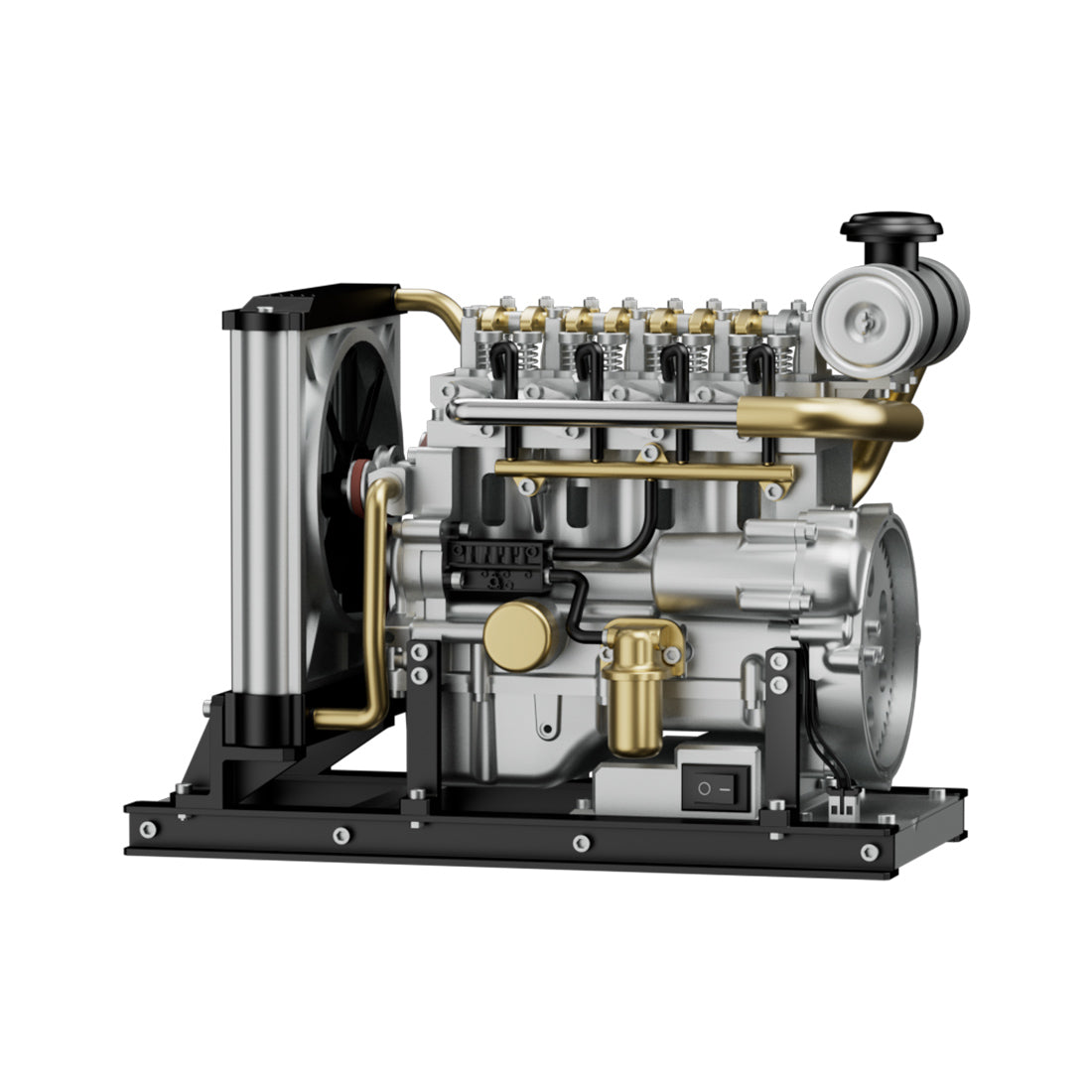 Teching DM115 1/10 Scale Metal DIY Inline 4 Cylinder Diesel Engine Model Kit-helloworld7