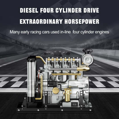 Teching DM115 1/10 Scale Metal DIY Inline 4 Cylinder Diesel Engine Model Kit-helloworld7