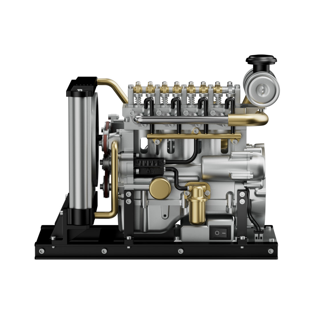Teching DM115 1/10 Scale Metal DIY Inline 4 Cylinder Diesel Engine Model Kit-helloworld7