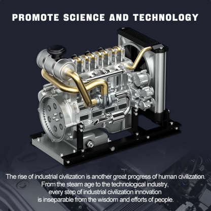 Teching DM115 1/10 Scale Metal DIY Inline 4 Cylinder Diesel Engine Model Kit-helloworld7
