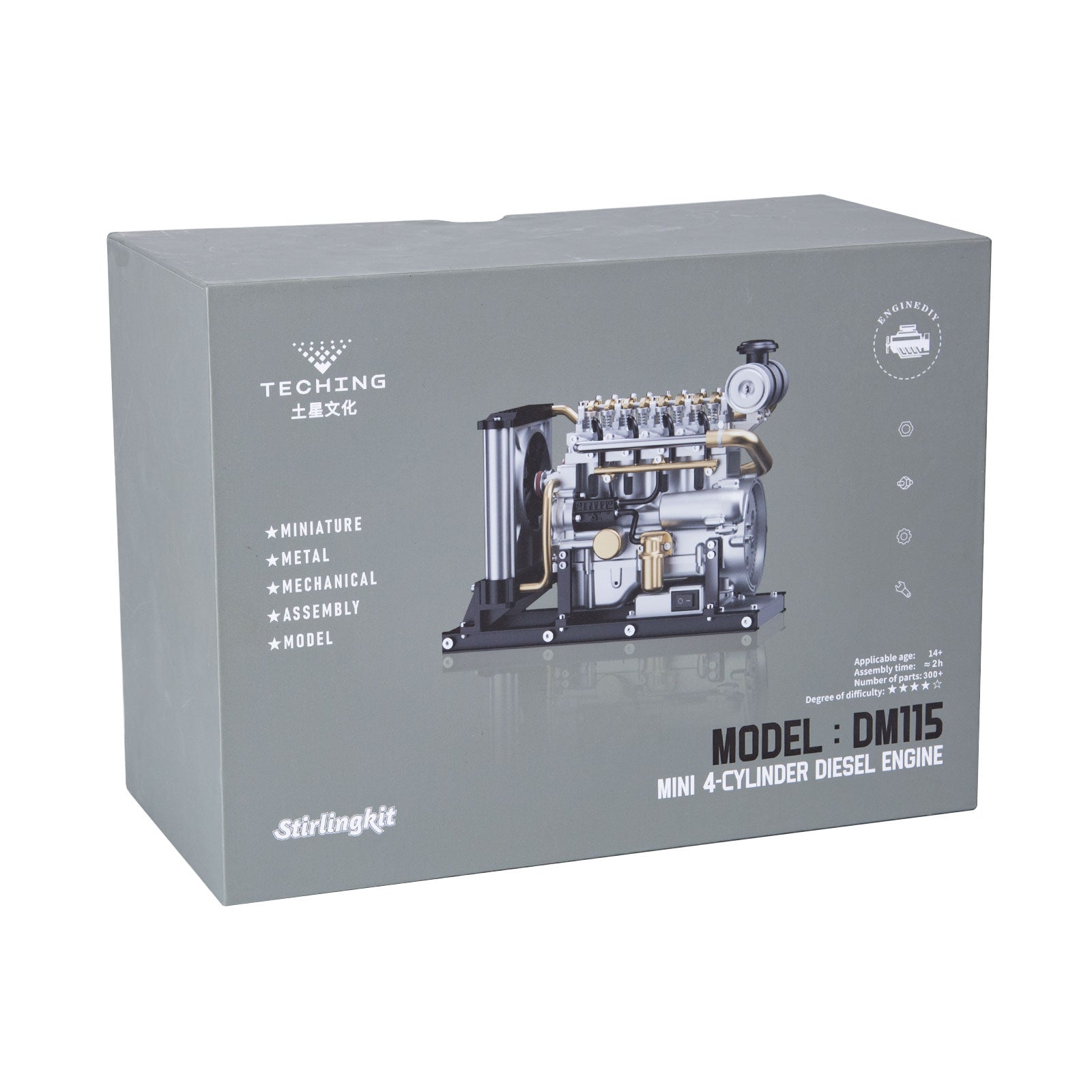 Teching DM115 1/10 Scale Metal DIY Inline 4 Cylinder Diesel Engine Model Kit-helloworld7
