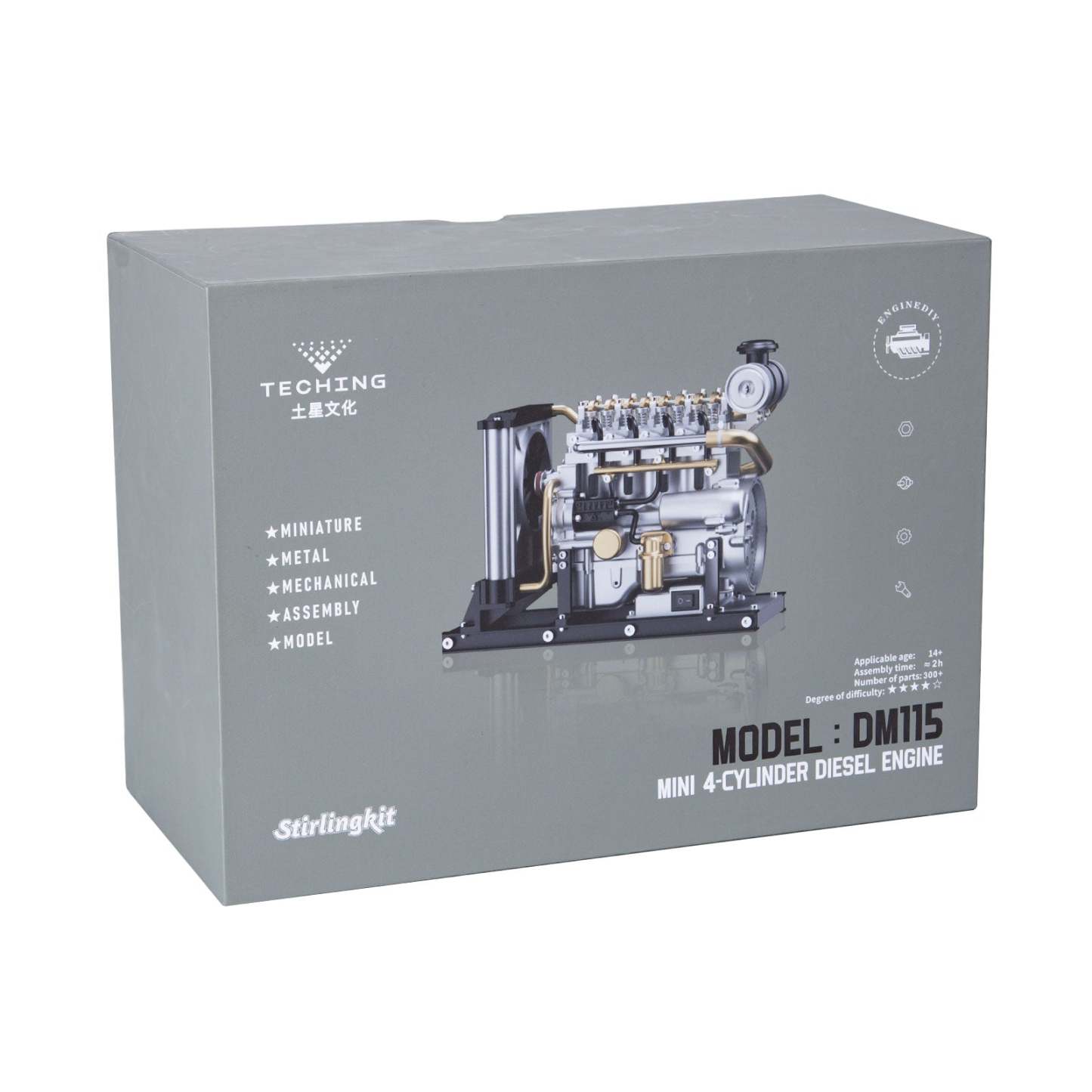 Teching DM115 1/10 Scale Metal DIY Inline 4 Cylinder Diesel Engine Model Kit-helloworld7