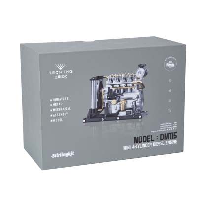 Teching DM115 1/10 Scale Metal DIY Inline 4 Cylinder Diesel Engine Model Kit-helloworld7