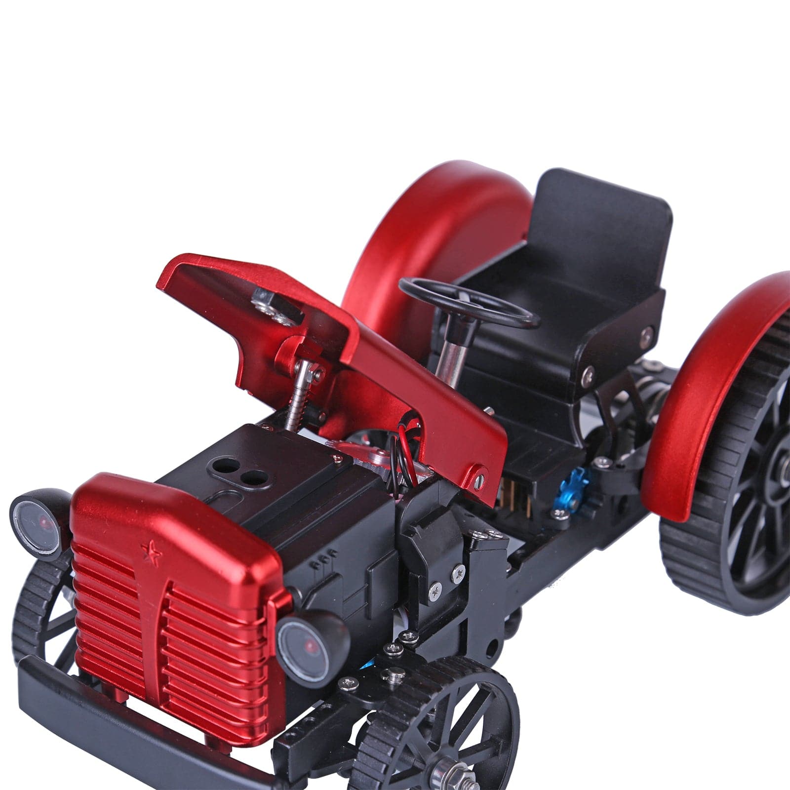 Teching Full Metal RC Tractor Model Assembly Kit APP Controlled STEM Mechanical Gift