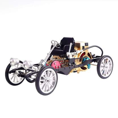 Teching Metal Single Cylinder Engine Car Model Kit DIY Mechanical Assembly Gift