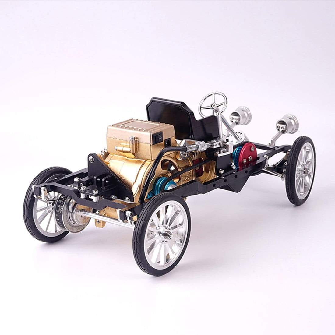 Teching Metal Single Cylinder Engine Car Model Kit DIY Mechanical Assembly Gift
