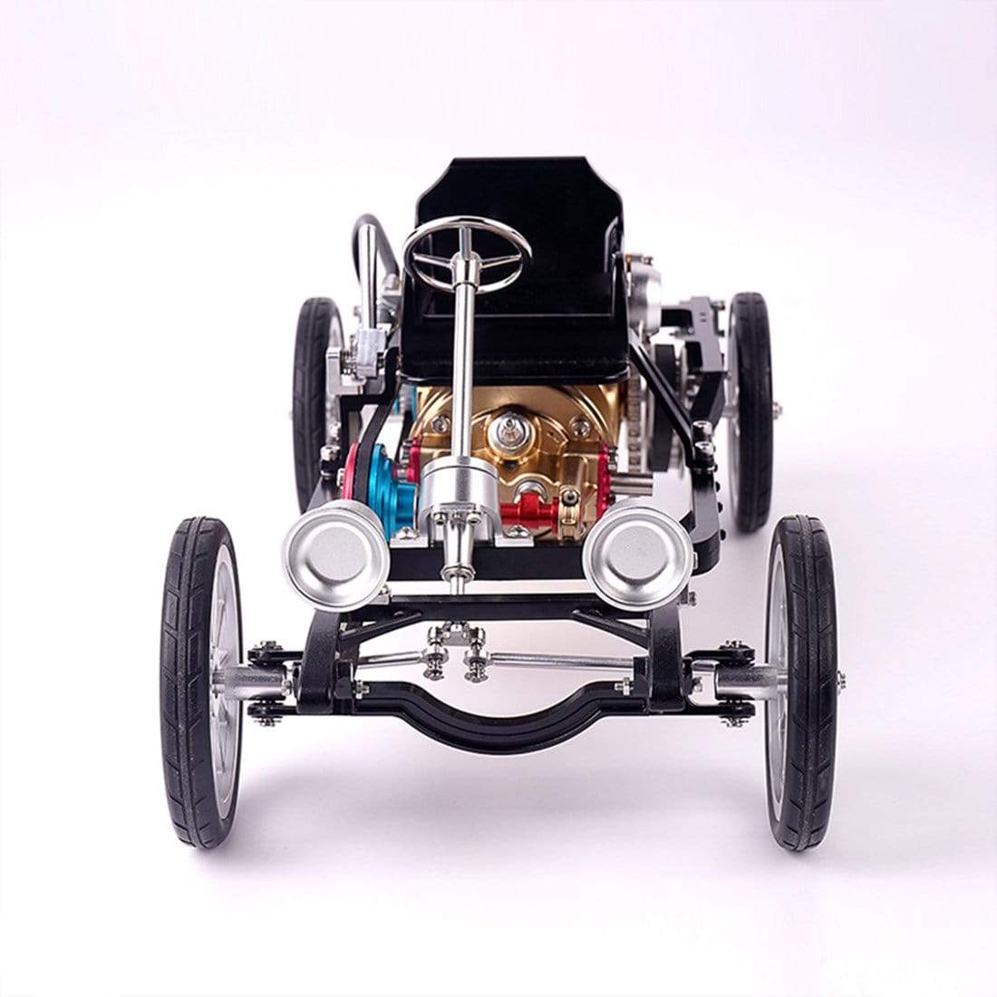 Teching Metal Single Cylinder Engine Car Model Kit DIY Mechanical Assembly Gift