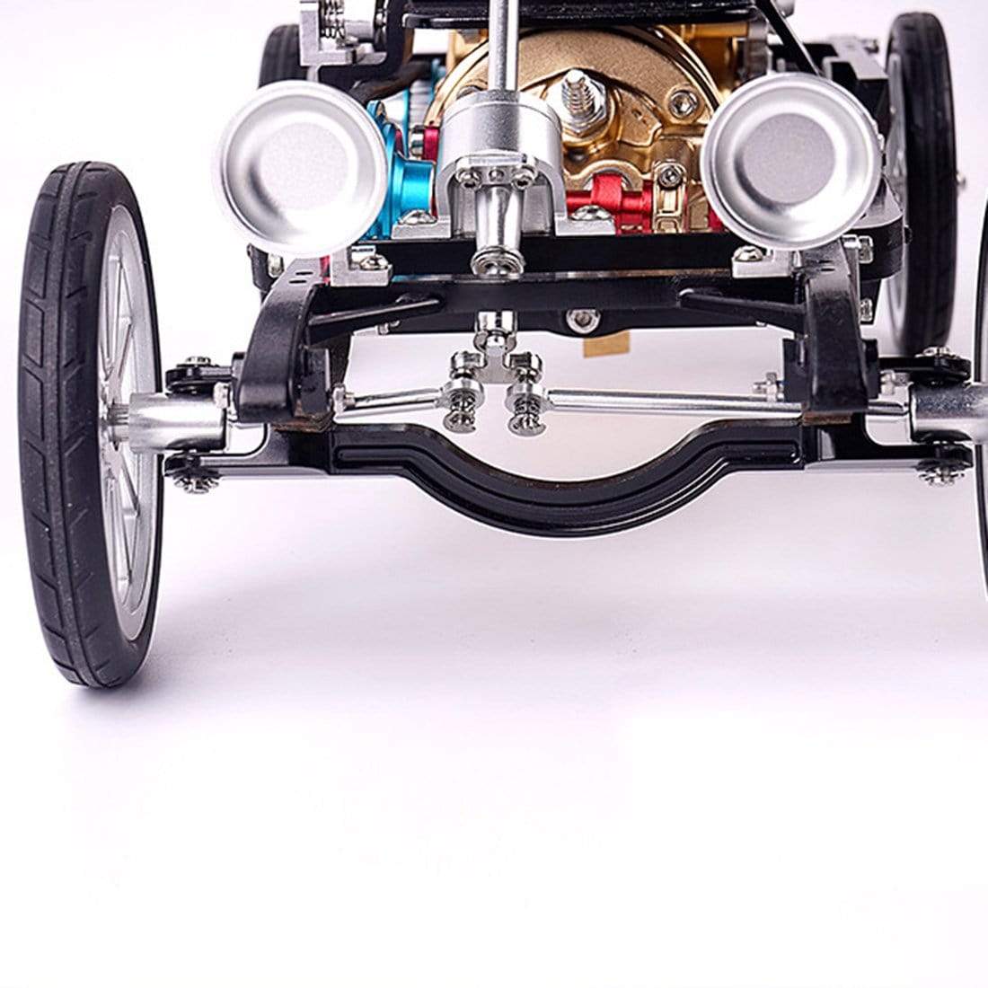 Teching Metal Single Cylinder Engine Car Model Kit DIY Mechanical Assembly Gift