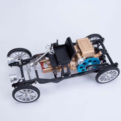 Teching Single Cylinder Metal Car Model - Pre-Assembled 1886 Style Replica Display Unit-helloworld7