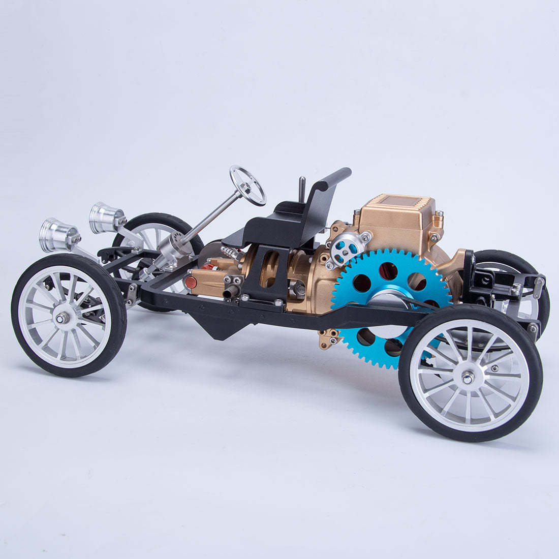 Teching Single Cylinder Metal Car Model - Pre-Assembled 1886 Style Replica Display Unit-helloworld7