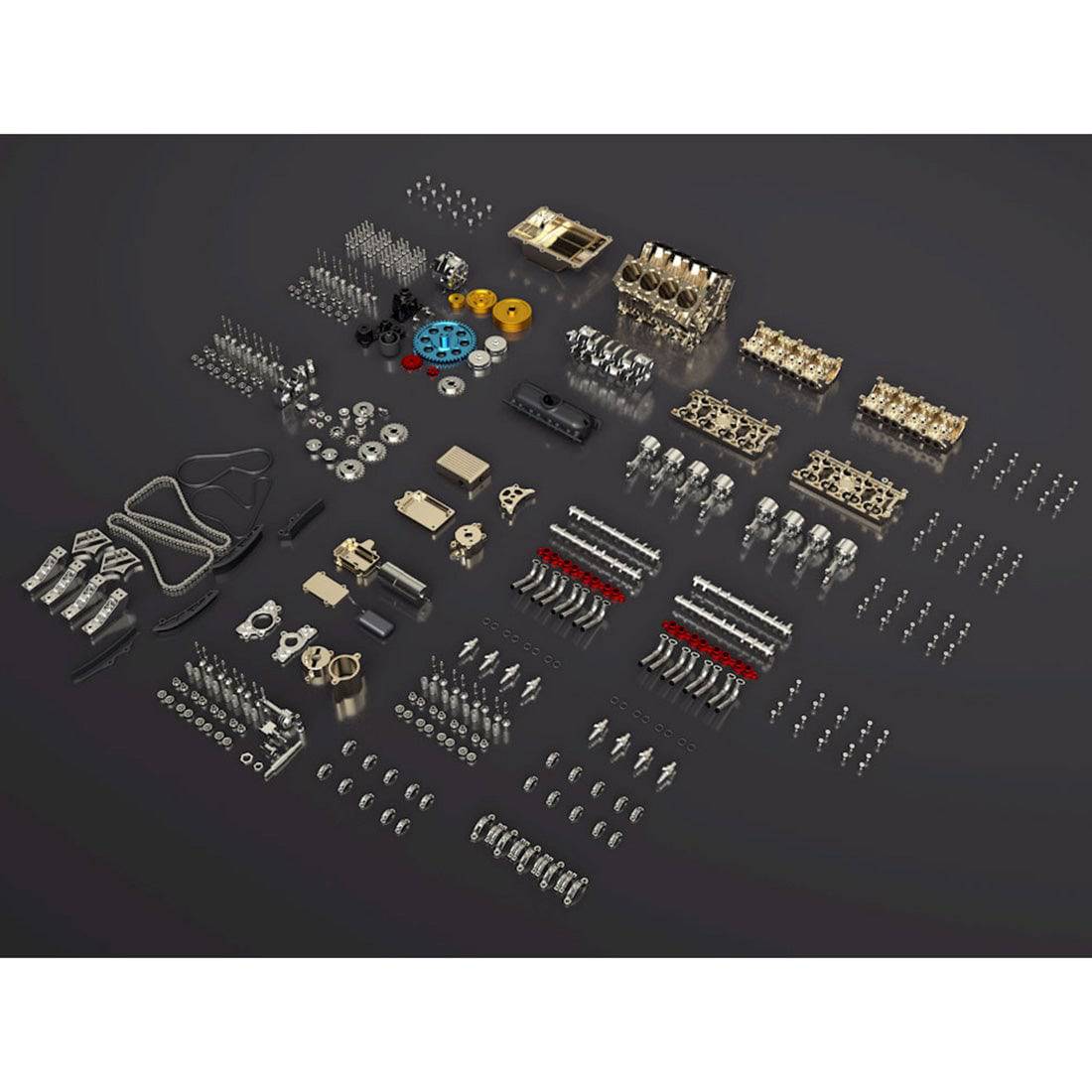 Teching V8 Mechanical Metal Assembly DIY Car Engine Model Kit (500+ Pcs)