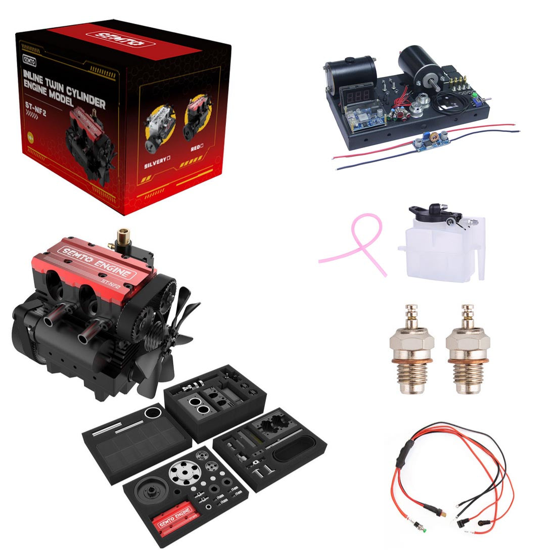 Toyan FS-L200W DIY 2 Cylinder 4 Stroke Water Cooled Nitro Engine Kit Gift-helloworld7