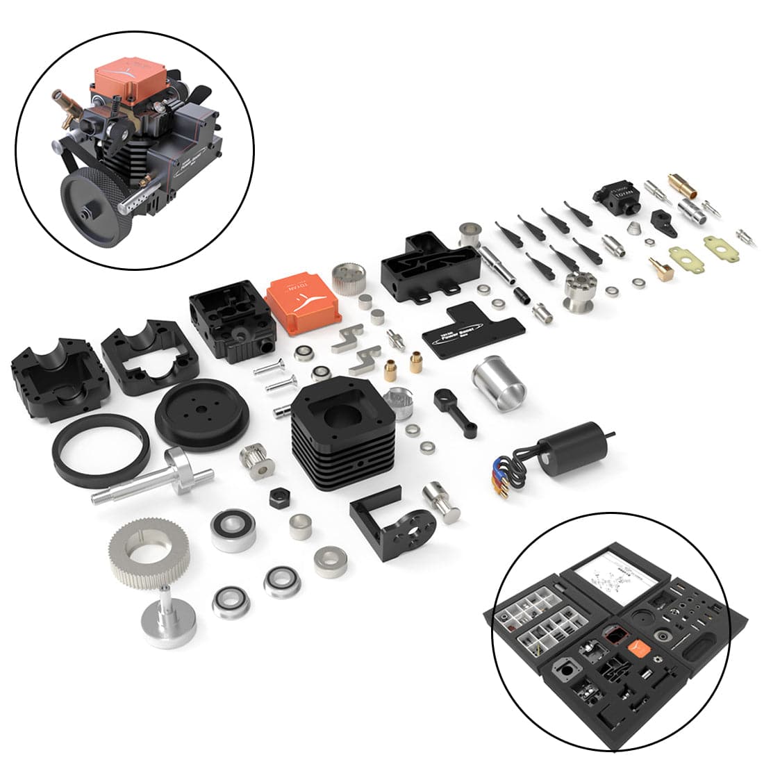 Toyan FS-S100AC DIY 4 Stroke Methanol RC Engine Kit 3.5cc Nitro Motor-helloworld7