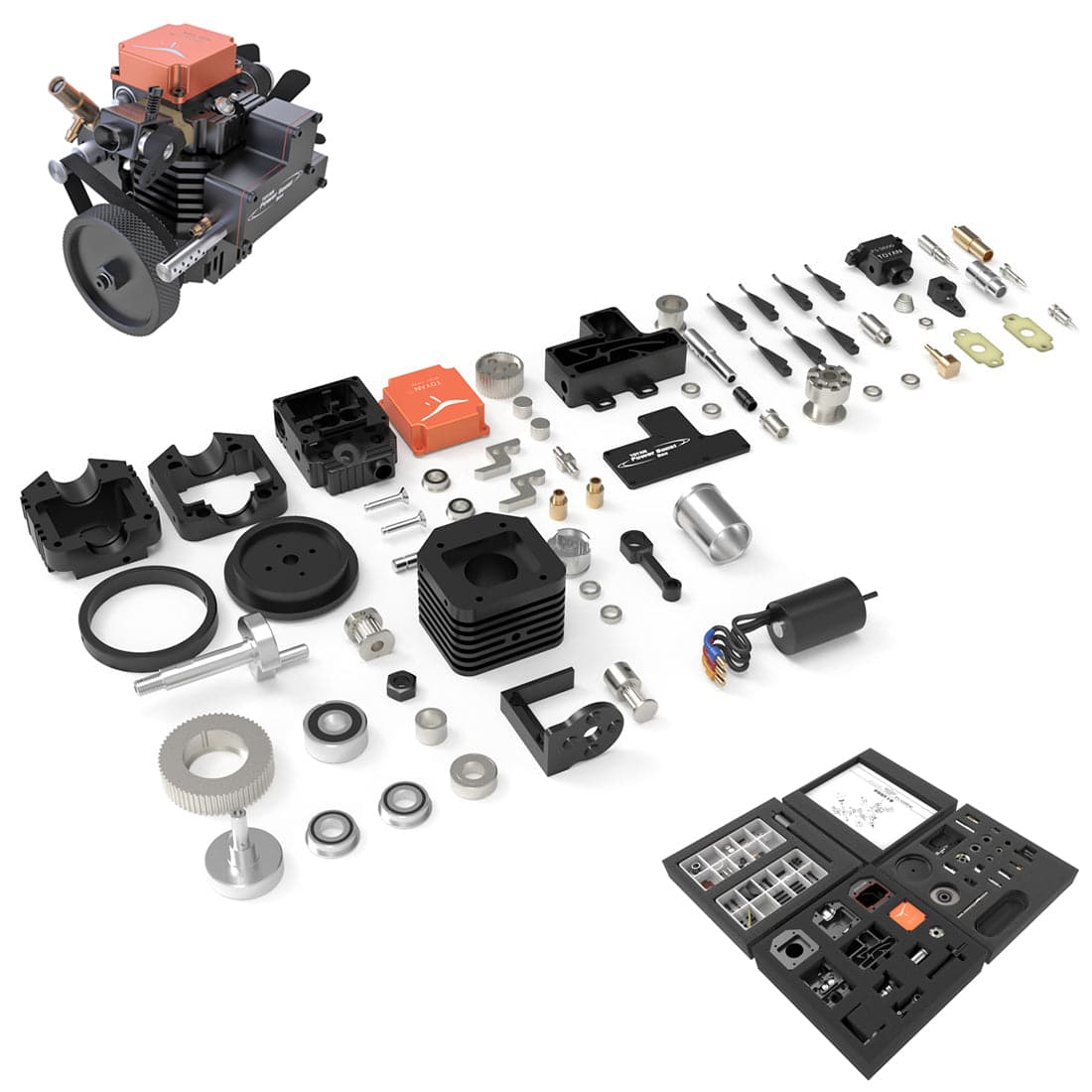 Toyan FS-S100AC DIY 4 Stroke Methanol RC Engine Kit 3.5cc Nitro Motor-helloworld7