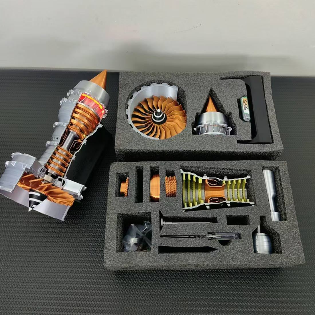 Trent 900 Turbofan Engine Model Kit with LED Lights and Throttle Control-helloworld7
