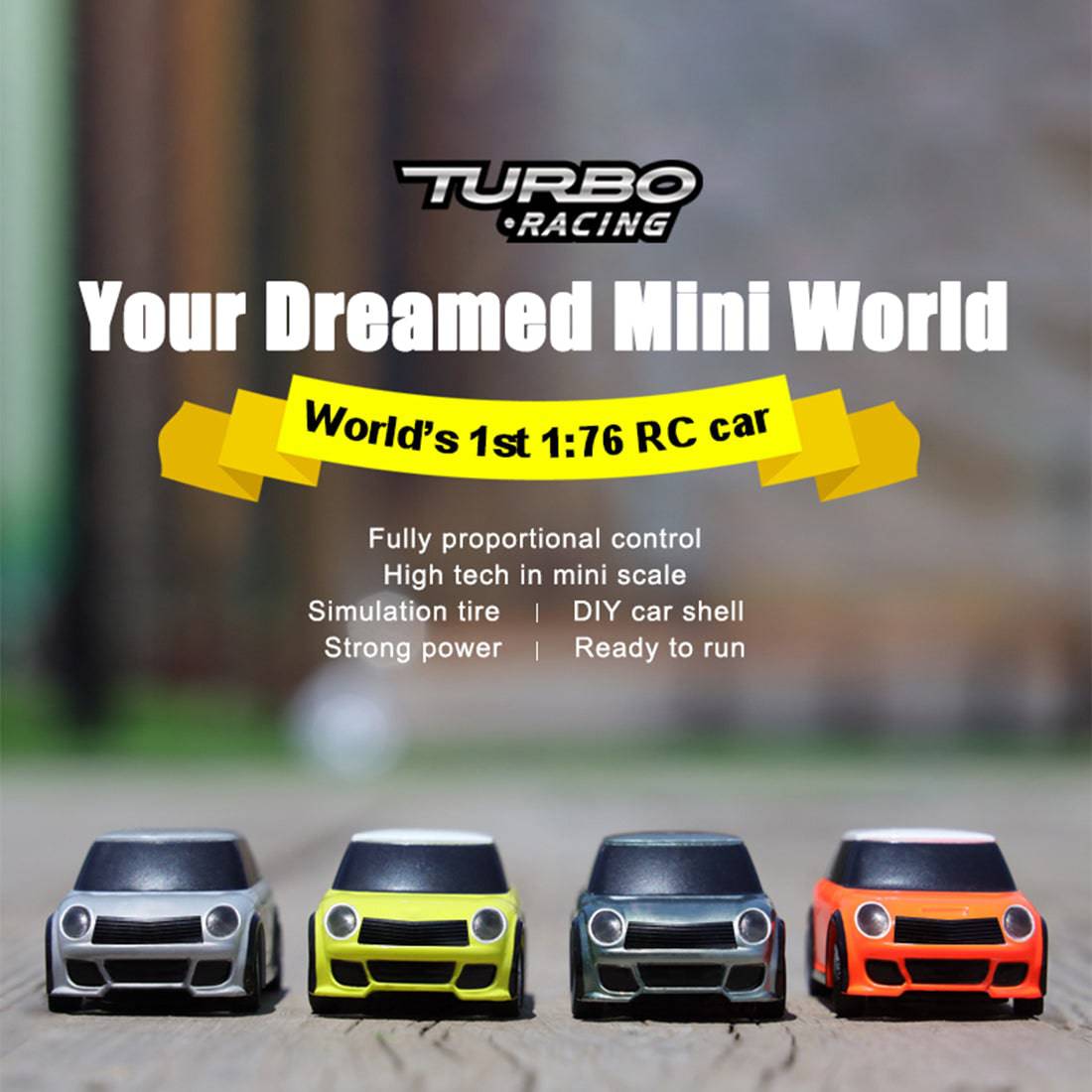 Turbo Racing 1/76 Scale Full Proportional Mini Electric RC Car RTR with P31 Remote